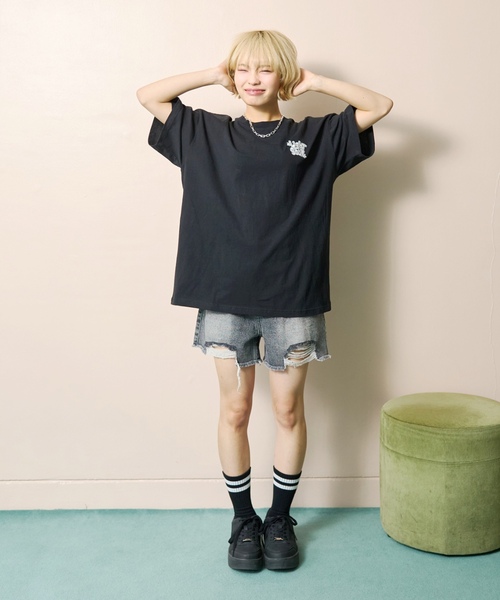 LOVETOXIC（ラブトキシック）の「【GOODPRICE】【LTXC/綿100%】バックロゴ半袖T（Tシャツ/カットソー・キッズ・ホワイト系その他/ピンク/ブラック/オフホワイト・L:160cm/S:140cm/M:150cm/130cm）」の8枚目の写真