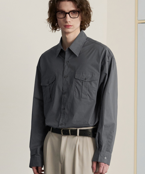 DRAW FIT（ドローフィット）の「ペーパーコットンアレックスシャツ [D.GREY]（シャツ/ブラウス・メンズ・その他・LARGE/MEDIUM/X-LARGE）」の2枚目の写真