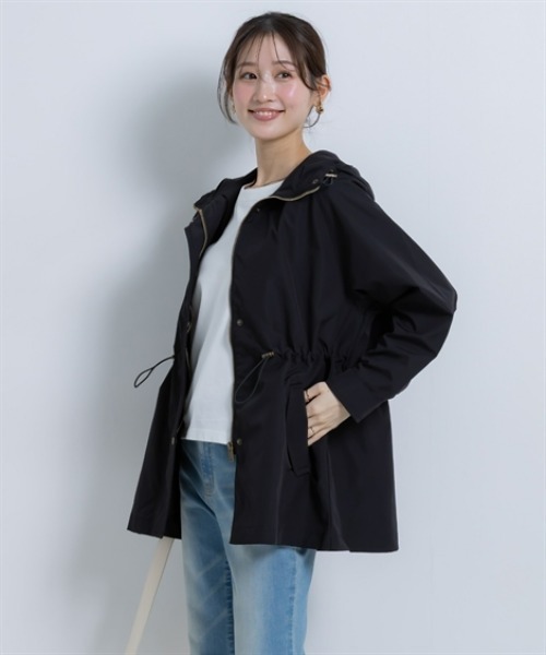 Petitjo(プッチージョ)の「小さいサイズ ドロストミドルモッズコート 低身長さん・小柄女性(ダッフルコート・レディース・ライトカーキ/ブラック・PS/PL/PSS)」の8枚目の写真