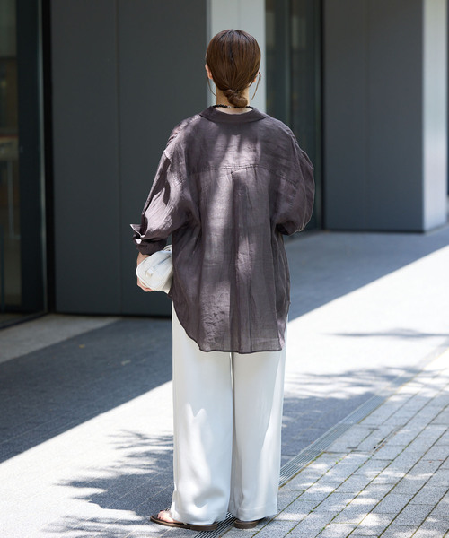 IENA(イエナ)の「《セットアップ対応》ラミーレギュラーカラーシャツ(シャツ/ブラウス・レディース・サックスブルー/ブラック系その他/レッド・FREE)」の13枚目の写真