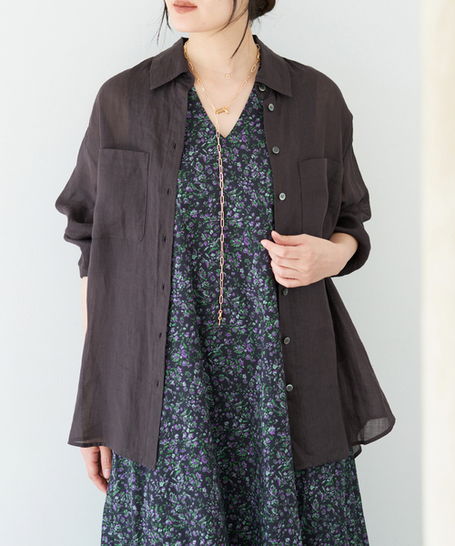 IENA(イエナ)の「《セットアップ対応》ラミーレギュラーカラーシャツ(シャツ/ブラウス・レディース・サックスブルー/ブラック系その他/レッド・FREE)」の14枚目の写真