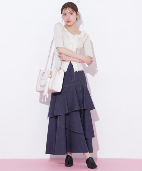 JILL by JILL STUART（ジルバイジルスチュアート）の「バリエーションパイピングトート（トートバッグ・レディース・ブルー/ベージュ系その他/ホワイト・FREE）」の12枚目の写真