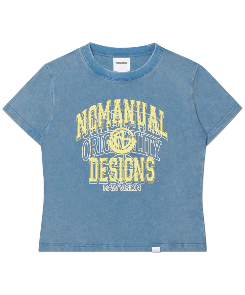 NOMANUAL(NOMANUAL)の「LAYERED ARCH GRAPHIC T-SHIRT (WOMAN) - WASHED NAVY(Tシャツ/カットソー・レディース・その他・LARGE/MEDIUM/SMALL)」の5枚目の写真