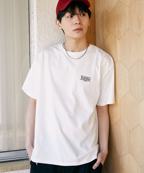 Russell Athletic（ラッセルアスレティック）の「RUSSELL ATHLETIC × PUBLUX/ラッセルアスレチック 別注 ワンポイント 刺繍 Tシャツ　限定展開（Tシャツ/カットソー・メンズ・ブラック/グレー/チャコールグレー/ホワイト/ピンク/ブラウン・LARGE/MEDIUM/ﾌﾘ-）」の16枚目の写真