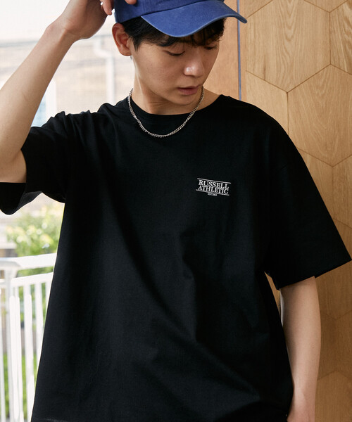 Russell Athletic（ラッセルアスレティック）の「RUSSELL ATHLETIC × PUBLUX/ラッセルアスレチック 別注 ワンポイント 刺繍 Tシャツ　限定展開（Tシャツ/カットソー・メンズ・ブラック/グレー/チャコールグレー/ホワイト/ピンク/ブラウン・LARGE/MEDIUM/ﾌﾘ-）」の21枚目の写真