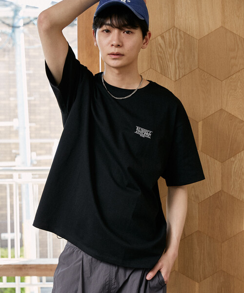 Russell Athletic（ラッセルアスレティック）の「RUSSELL ATHLETIC × PUBLUX/ラッセルアスレチック 別注 ワンポイント 刺繍 Tシャツ　限定展開（Tシャツ/カットソー・メンズ・ブラック/グレー/チャコールグレー/ホワイト/ピンク/ブラウン・LARGE/MEDIUM/ﾌﾘ-）」の22枚目の写真