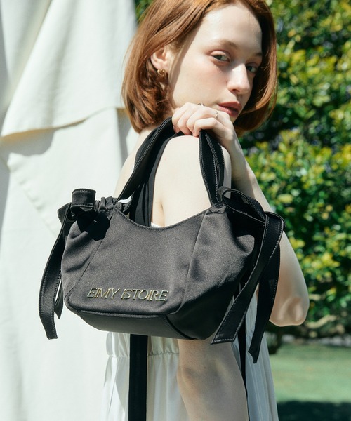 EIMY ISTOIRE(エイミーイストワール)の「EIMY SIGNATURE RIBBON BAG(ショルダーバッグ・レディース・ピンク/ブラック・F)」の5枚目の写真