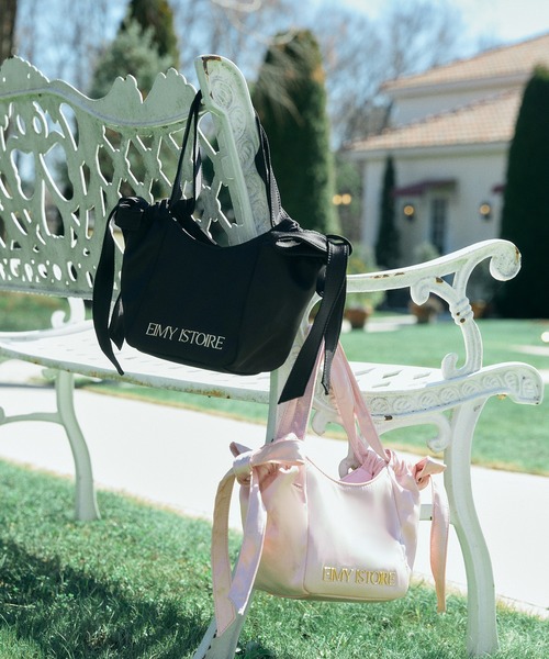 EIMY ISTOIRE(エイミーイストワール)の「EIMY SIGNATURE RIBBON BAG(ショルダーバッグ・レディース・ピンク/ブラック・F)」の3枚目の写真
