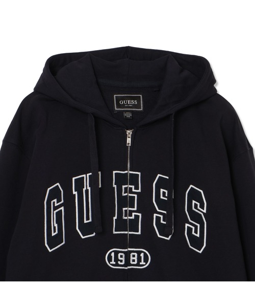 00s agnes b. homme zip hoodie ジップパーカー 黒 DAVIS Zip Hoodie パーカー ジップアップ ロゴパーカー | GUESS(ゲス