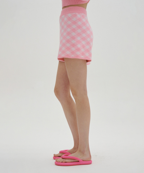 CLOVE（クローブ）の「[23SS clove] Gingham Knit Shorts (Pink)（その他パンツ・レディース・その他・S/M）」の4枚目の写真