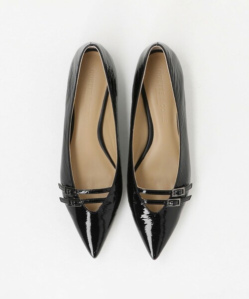 ODETTE E ODILE（オデットエオディール）の「ダブルベルトポインテッド フラット10↑（パンプス・レディース・ブラック/ベージュ・25cm/22.5cm/24.5cm/24cm/23.5cm/23cm/22cm）」の2枚目の写真