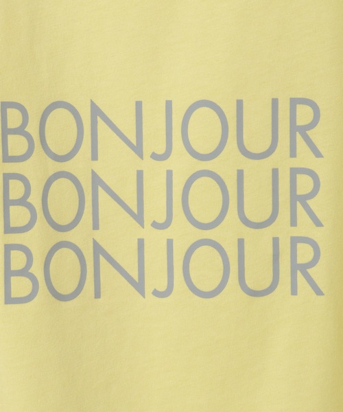 MELROSE claire(メルローズ クレール)の「【コットン天竺BONJOURロゴプリントTシャツ】(Tシャツ/カットソー・レディース・ブラウン/ダークネイビー/オフホワイト/イエロー・FREE)」の12枚目の写真