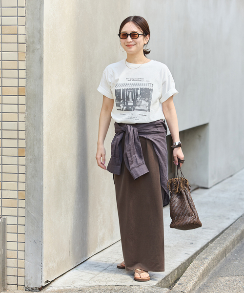 JOURNAL STANDARD(ジャーナルスタンダード)の「《追加2》フィブリルキュプラジャージーマキシスカート(スカート・レディース・キャメル/ブラウン系その他・FREE)」の3枚目の写真