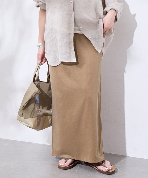 JOURNAL STANDARD(ジャーナルスタンダード)の「《追加2》フィブリルキュプラジャージーマキシスカート(スカート・レディース・キャメル/ブラウン系その他・FREE)」の15枚目の写真
