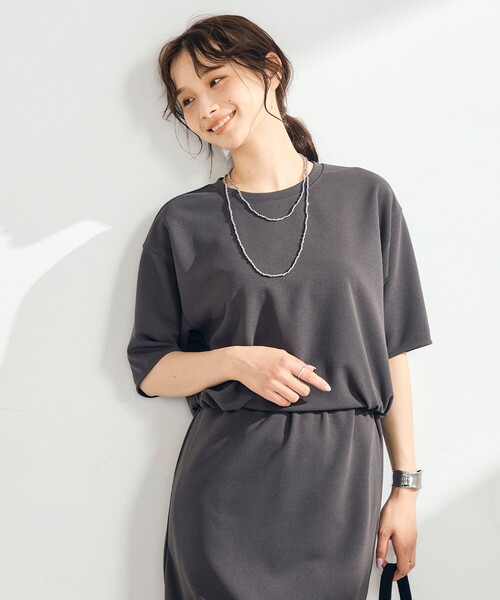 カットジョーゼット五分袖プルオーバー セール】カットジョーゼット5分袖プルオーバー（Tシャツ/カットソー