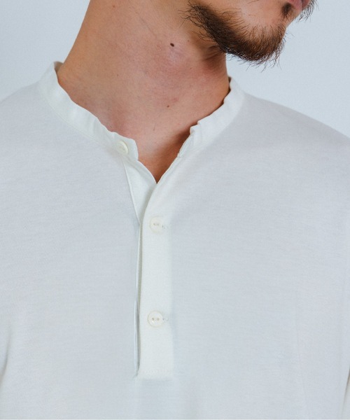 THE BOLDMAN（ザ ボールドマン）の「Henleyneck L/S Tee / ヘンリーネックロンT（Tシャツ/カットソー・メンズ・ブラック×グレー/ホワイト/ブラック・LARGE/MEDIUM）」の13枚目の写真