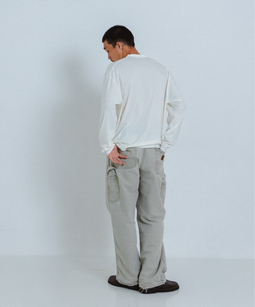 THE BOLDMAN（ザ ボールドマン）の「Henleyneck L/S Tee / ヘンリーネックロンT（Tシャツ/カットソー・メンズ・ブラック×グレー/ホワイト/ブラック・LARGE/MEDIUM）」の15枚目の写真