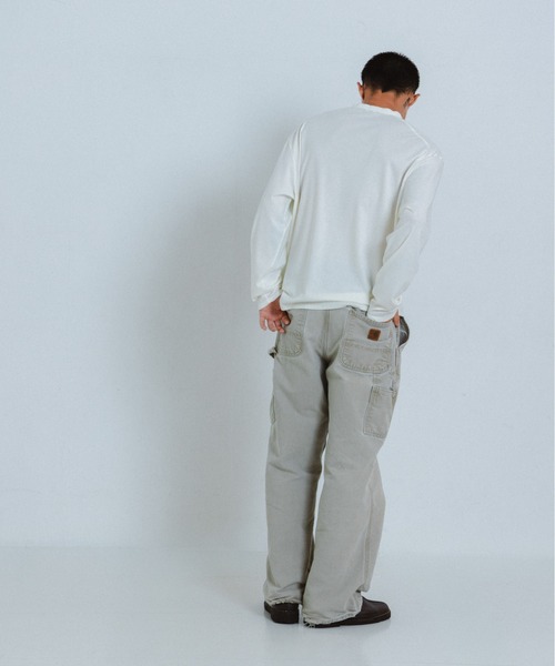 THE BOLDMAN（ザ ボールドマン）の「Henleyneck L/S Tee / ヘンリーネックロンT（Tシャツ/カットソー・メンズ・ブラック×グレー/ホワイト/ブラック・LARGE/MEDIUM）」の16枚目の写真