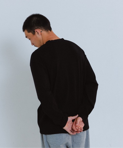 THE BOLDMAN（ザ ボールドマン）の「Henleyneck L/S Tee / ヘンリーネックロンT（Tシャツ/カットソー・メンズ・ブラック×グレー/ホワイト/ブラック・LARGE/MEDIUM）」の20枚目の写真