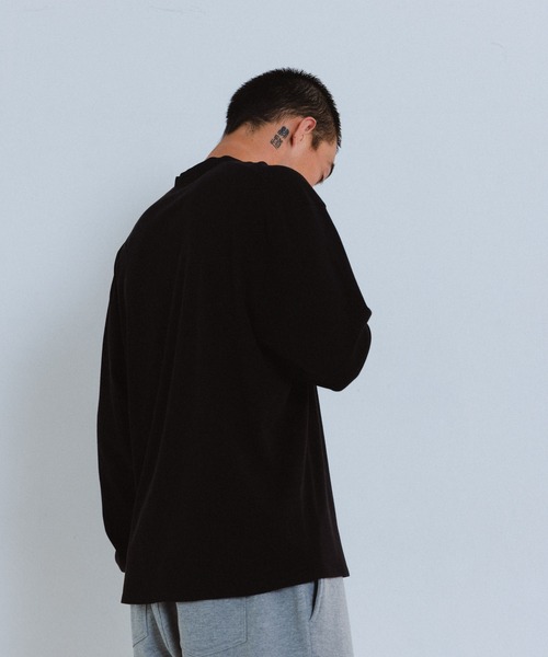 THE BOLDMAN（ザ ボールドマン）の「Henleyneck L/S Tee / ヘンリーネックロンT（Tシャツ/カットソー・メンズ・ブラック×グレー/ホワイト/ブラック・LARGE/MEDIUM）」の21枚目の写真