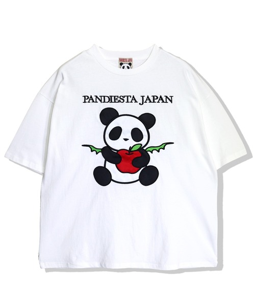 PANDIESTA（パンディエスタ）の「りんご大好きパンダさんTシャツ(M2)（Tシャツ/カットソー・メンズ・ホワイト/ブラック・M/L/XL）」の9枚目の写真