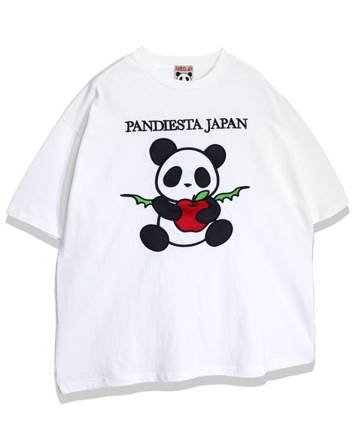 PANDIESTA（パンディエスタ）の「りんご大好きパンダさんTシャツ(M2)（Tシャツ/カットソー・メンズ・ホワイト/ブラック・M/L/XL）」の8枚目の写真