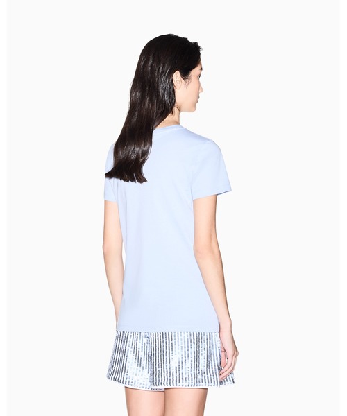 ARMANI EXCHANGE（アルマーニエクスチェンジ）の「【A|X アルマーニ エクスチェンジ】AXロゴ 半袖クルーネックTシャツ/REGULAR（EC限定カラー含）（Tシャツ/カットソー・レディース・ライトブルー/ホワイト・X-SMALL/X-LARGE/SMALL/MEDIUM/LARGE）」の7枚目の写真