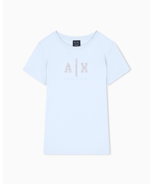 ARMANI EXCHANGE（アルマーニエクスチェンジ）の「【A|X アルマーニ エクスチェンジ】AXロゴ 半袖クルーネックTシャツ/REGULAR（EC限定カラー含）（Tシャツ/カットソー・レディース・ライトブルー/ホワイト・X-SMALL/X-LARGE/SMALL/MEDIUM/LARGE）」の9枚目の写真