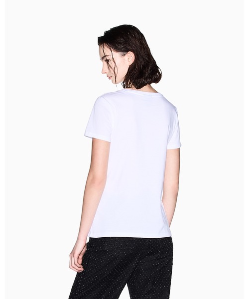 ARMANI EXCHANGE（アルマーニエクスチェンジ）の「【A|X アルマーニ エクスチェンジ】AXロゴ 半袖クルーネックTシャツ/REGULAR（EC限定カラー含）（Tシャツ/カットソー・レディース・ライトブルー/ホワイト・X-SMALL/X-LARGE/SMALL/MEDIUM/LARGE）」の3枚目の写真