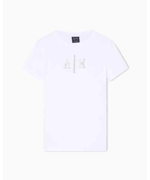 ARMANI EXCHANGE（アルマーニエクスチェンジ）の「【A|X アルマーニ エクスチェンジ】AXロゴ 半袖クルーネックTシャツ/REGULAR（EC限定カラー含）（Tシャツ/カットソー・レディース・ライトブルー/ホワイト・X-SMALL/X-LARGE/SMALL/MEDIUM/LARGE）」の5枚目の写真