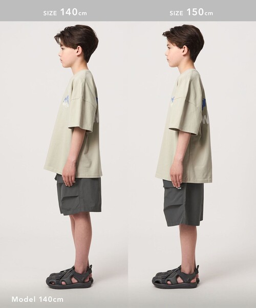 green label relaxing(グリーンレーベルリラクシング)の「【スタメンシリーズ】タッサー ハーフパンツ / キッズ 100cm-160cm(カーゴパンツ・キッズ・ライム/ライトグレー/ダークグレー・140cm/130cm/110cm/150cm/160cm/120cm/100cm)」の4枚目の写真