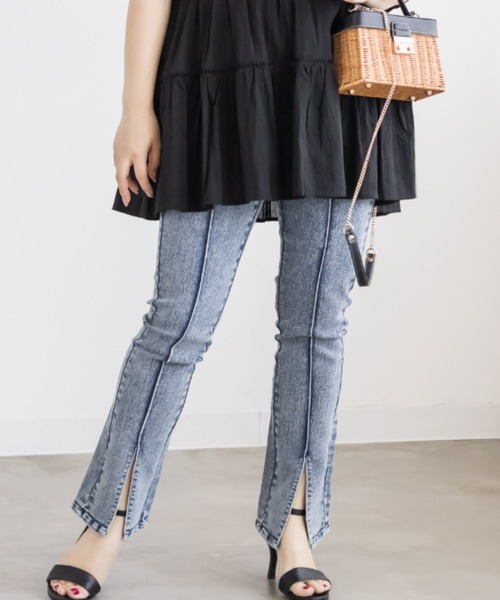 CLETTE（クレット）の「CLETTEオリジナルストレッチデニムスリットフレアパンツ（その他パンツ・レディース・ブラック/その他/ブルー/ネイビー・4L/3L/LL）」の13枚目の写真