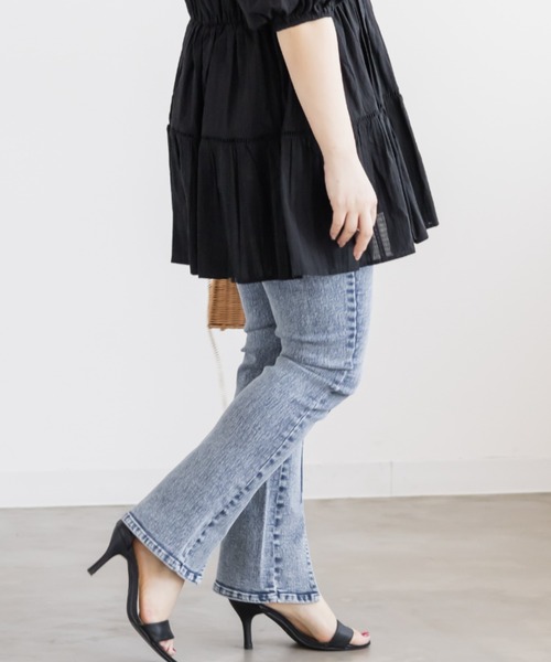 CLETTE（クレット）の「CLETTEオリジナルストレッチデニムスリットフレアパンツ（その他パンツ・レディース・ブラック/その他/ブルー/ネイビー・4L/3L/LL）」の14枚目の写真