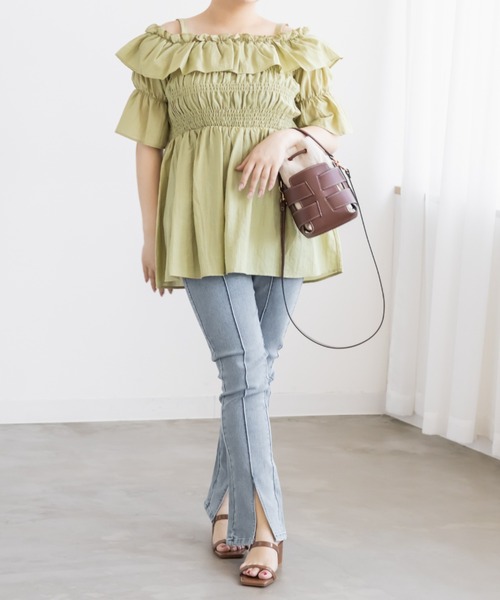 CLETTE（クレット）の「CLETTEオリジナルストレッチデニムスリットフレアパンツ（その他パンツ・レディース・ブラック/その他/ブルー/ネイビー・4L/3L/LL）」の12枚目の写真
