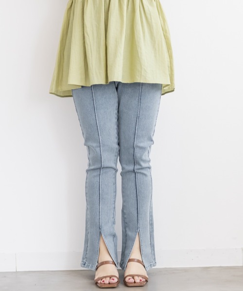 CLETTE（クレット）の「CLETTEオリジナルストレッチデニムスリットフレアパンツ（その他パンツ・レディース・ブラック/その他/ブルー/ネイビー・4L/3L/LL）」の16枚目の写真