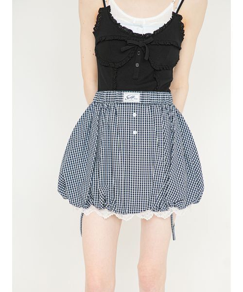 SORIN(ソリン )の「2Way Strap Balloon Skirt/2WAY ストラップバルーンスカート(スカート・レディース・ホワイト/ダークグレー/チェック・36/38)」の4枚目の写真