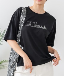 【C-FORTPOINT/フォートポイント】【接触冷感 ひんやり涼しい】冷感スムース素材 プリントTシャツ ルーズシルエット なめらか 落ち感 ニュアンスカラー 大人カジュアル