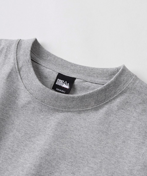 FIRST DOWN（ファーストダウン）の「【76】【FIRST DOWN USA/ファーストダウン USA】ワンポイントロゴ刺繍  無地 クルーネックTシャツ（Tシャツ/カットソー・メンズ・ホワイト/グレー/ブラック・S/L/M）」の8枚目の写真