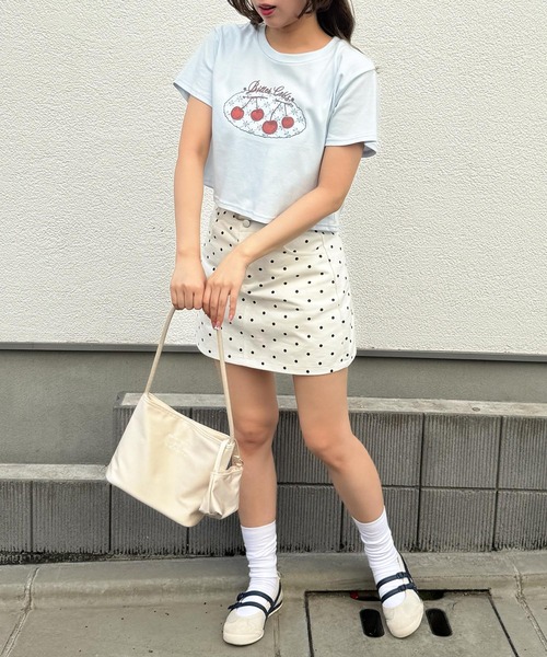 frunco(フランコ)の「チェリークロップドTシャツ(Tシャツ/カットソー・レディース・ブルー/グレー/ホワイト・FREE)」の14枚目の写真