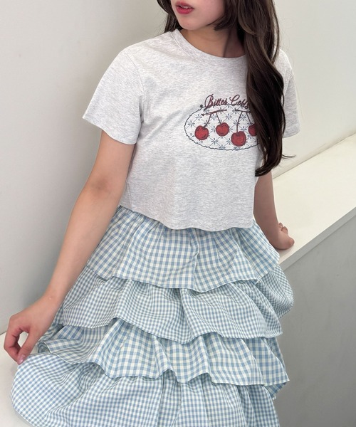 frunco(フランコ)の「チェリークロップドTシャツ(Tシャツ/カットソー・レディース・ブルー/グレー/ホワイト・FREE)」の17枚目の写真