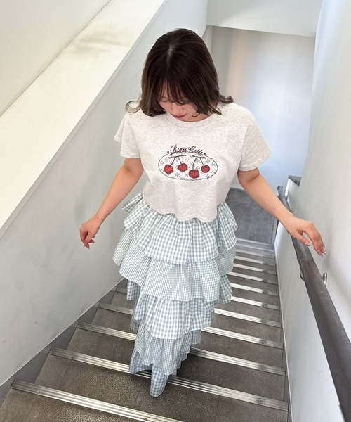 frunco(フランコ)の「チェリークロップドTシャツ(Tシャツ/カットソー・レディース・ブルー/グレー/ホワイト・FREE)」の20枚目の写真