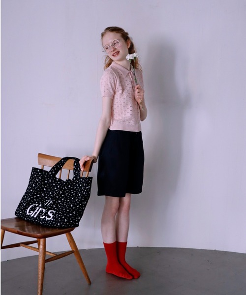 mieya mieya(ミーヤミーヤ)の「【mieya mieya】LYC EENNE KNIT POLO/リセエンヌニットポロ(ポロシャツ・レディース・ピンク/ホワイト/スカイブルー/ネイビー・FREE)」の15枚目の写真