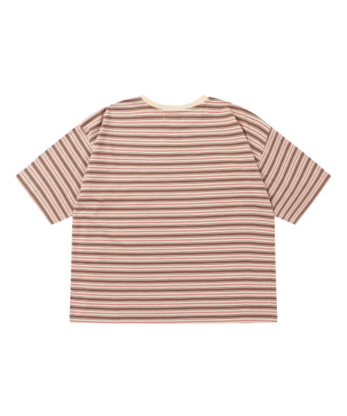SOLEW(ソル)の「オーバーサイズハーフスリーブTシャツ_ブラウンストライプ(Tシャツ/カットソー・メンズ・その他・SMALL/MEDIUM/LARGE/X-LARGE)」の2枚目の写真