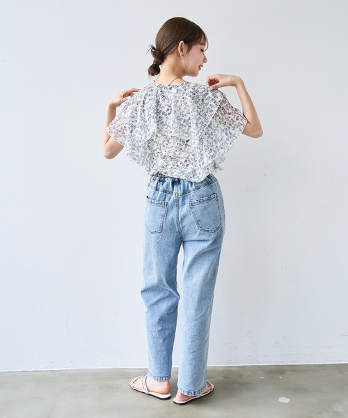 mil(ミル)の「ラッフルカラー ブラウス / ドット柄 花柄【587204】(シャツ/ブラウス・レディース・オフホワイト/ブラック・XS/S)」の10枚目の写真