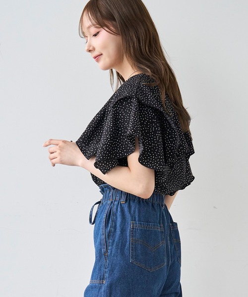 mil(ミル)の「ラッフルカラー ブラウス / ドット柄 花柄【587204】(シャツ/ブラウス・レディース・オフホワイト/ブラック・XS/S)」の19枚目の写真