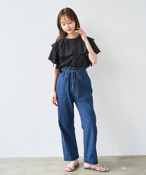 mil(ミル)の「ラッフルカラー ブラウス / ドット柄 花柄【587204】(シャツ/ブラウス・レディース・オフホワイト/ブラック・XS/S)」の16枚目の写真