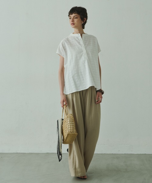 Plumel(プルメル)の「embroidery Lace French Tops / エンブロイダリーレースフレンチトップス(Tシャツ/カットソー・レディース・ブラウン/ブラック/オフホワイト・MEDIUM)」の15枚目の写真