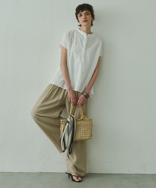 Plumel(プルメル)の「embroidery Lace French Tops / エンブロイダリーレースフレンチトップス(Tシャツ/カットソー・レディース・ブラウン/ブラック/オフホワイト・MEDIUM)」の16枚目の写真