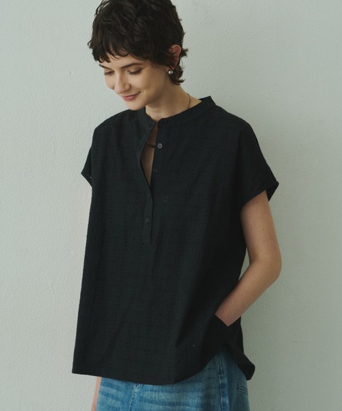 Plumel(プルメル)の「embroidery Lace French Tops / エンブロイダリーレースフレンチトップス(Tシャツ/カットソー・レディース・ブラウン/ブラック/オフホワイト・MEDIUM)」の19枚目の写真