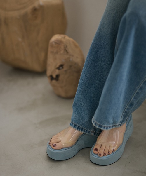 LAULEN(ローレン)の「clear band wedge sole sandals /クリアバンドウェッジソールサンダル(サンダル・レディース・クリア/ブルー/ブラック・23cm/24cm/24.5cm)」の11枚目の写真